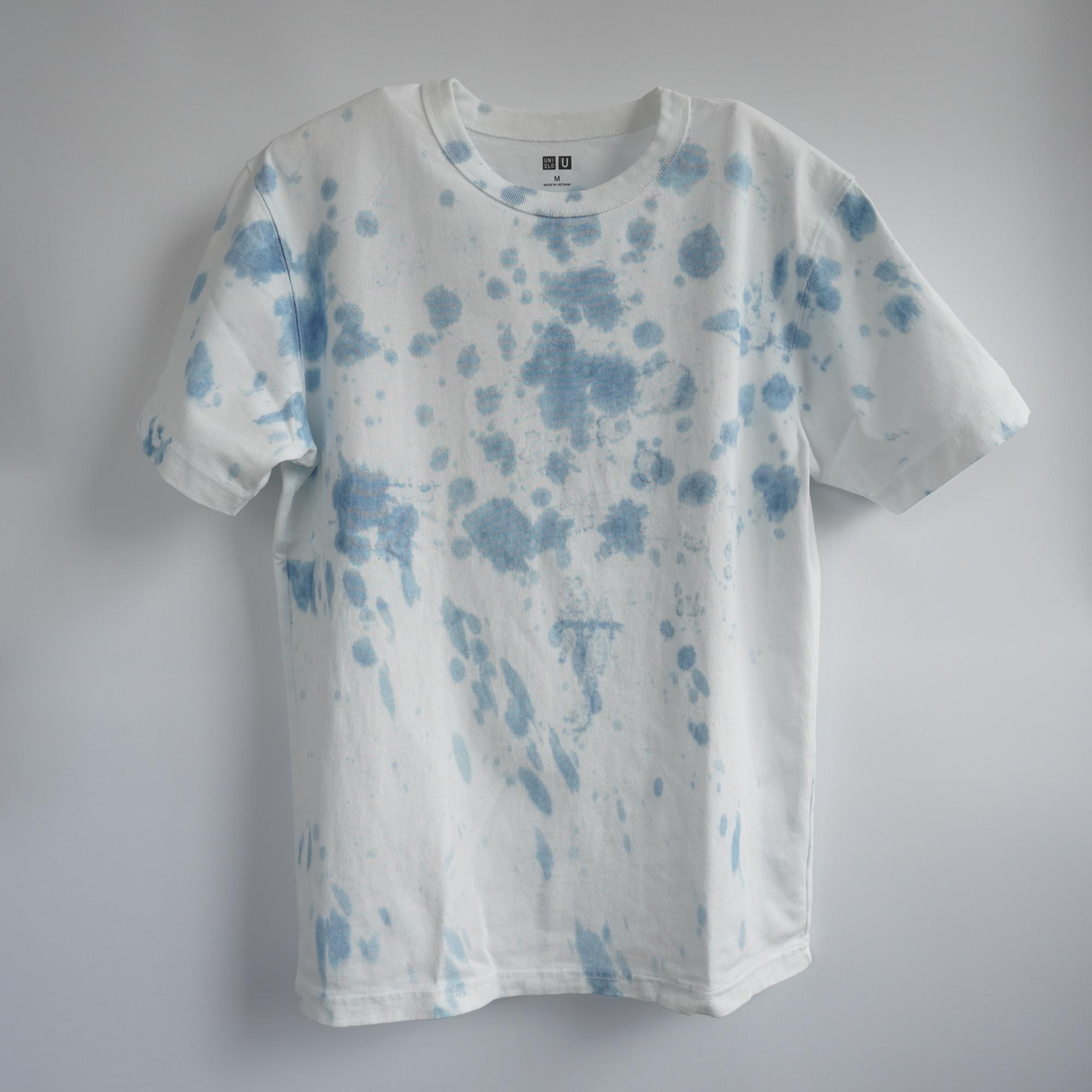 藍染クルーネックTシャツ・溜（半袖男女兼用M）1枚目の画像
