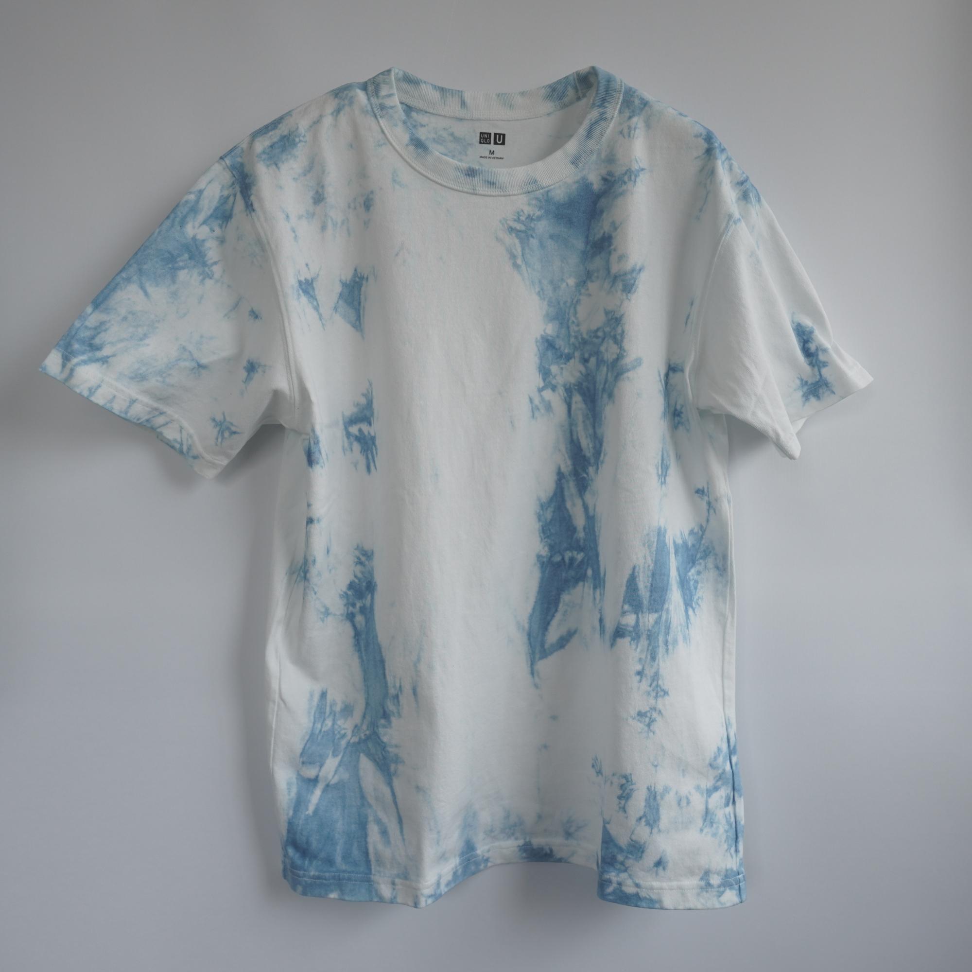 藍染クルーネックTシャツ・風（半袖男女兼用M）