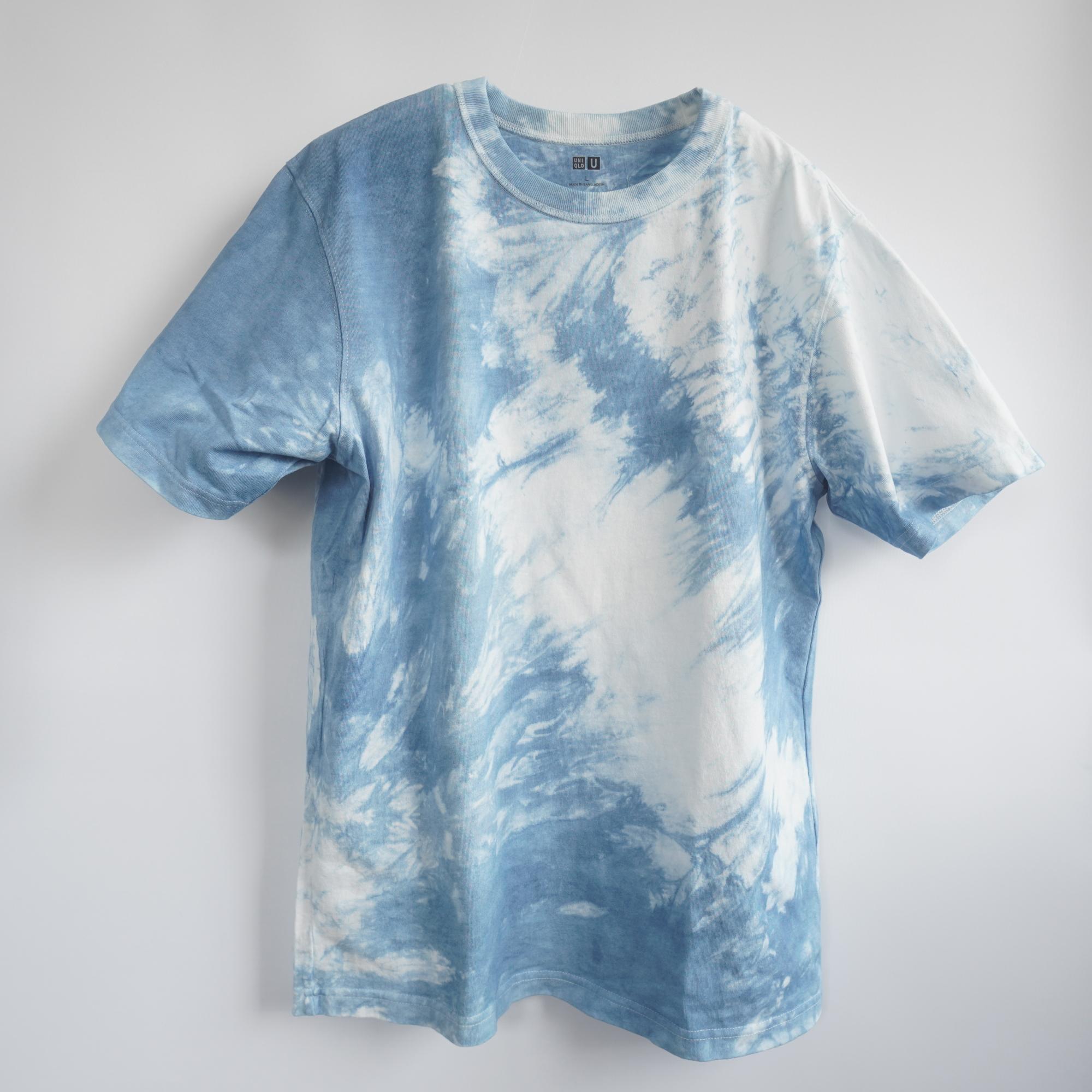 藍染クルーネックTシャツ・樹（半袖男女兼用L）