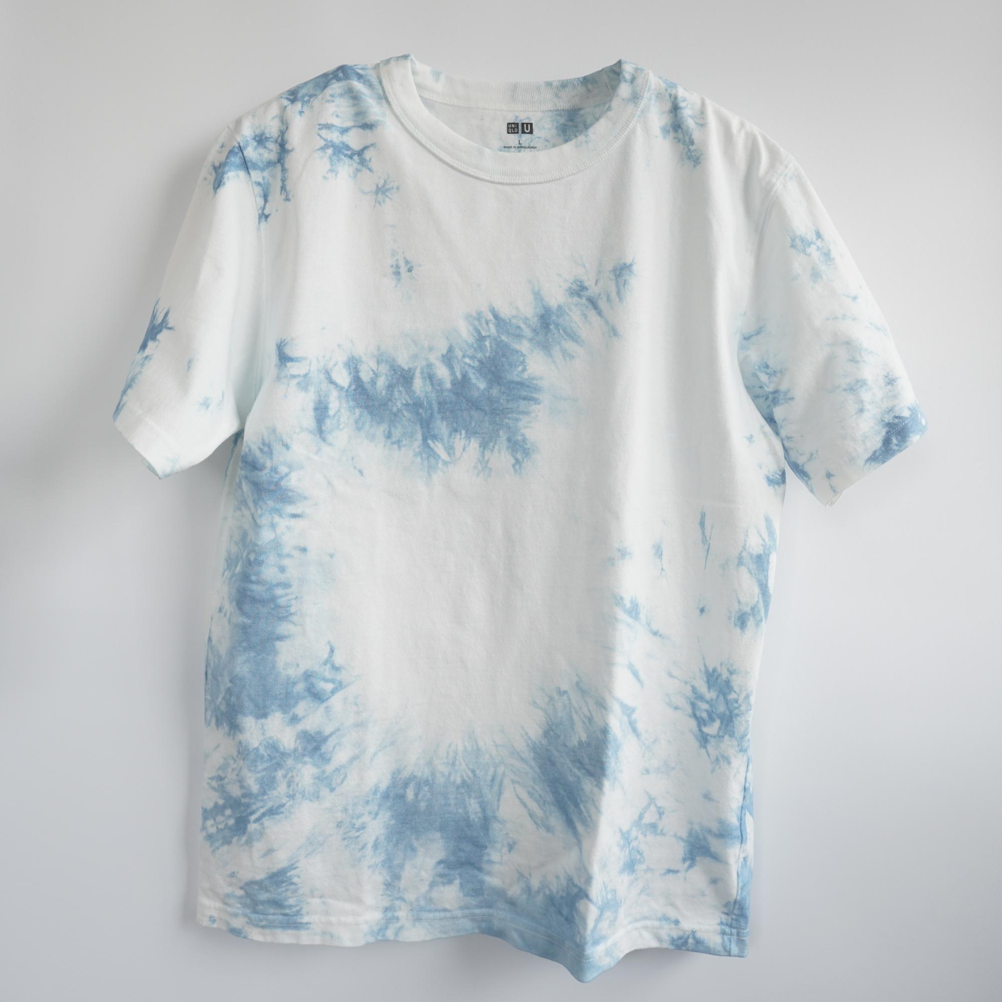 藍染クルーネックTシャツ・幻（半袖男女兼用L）