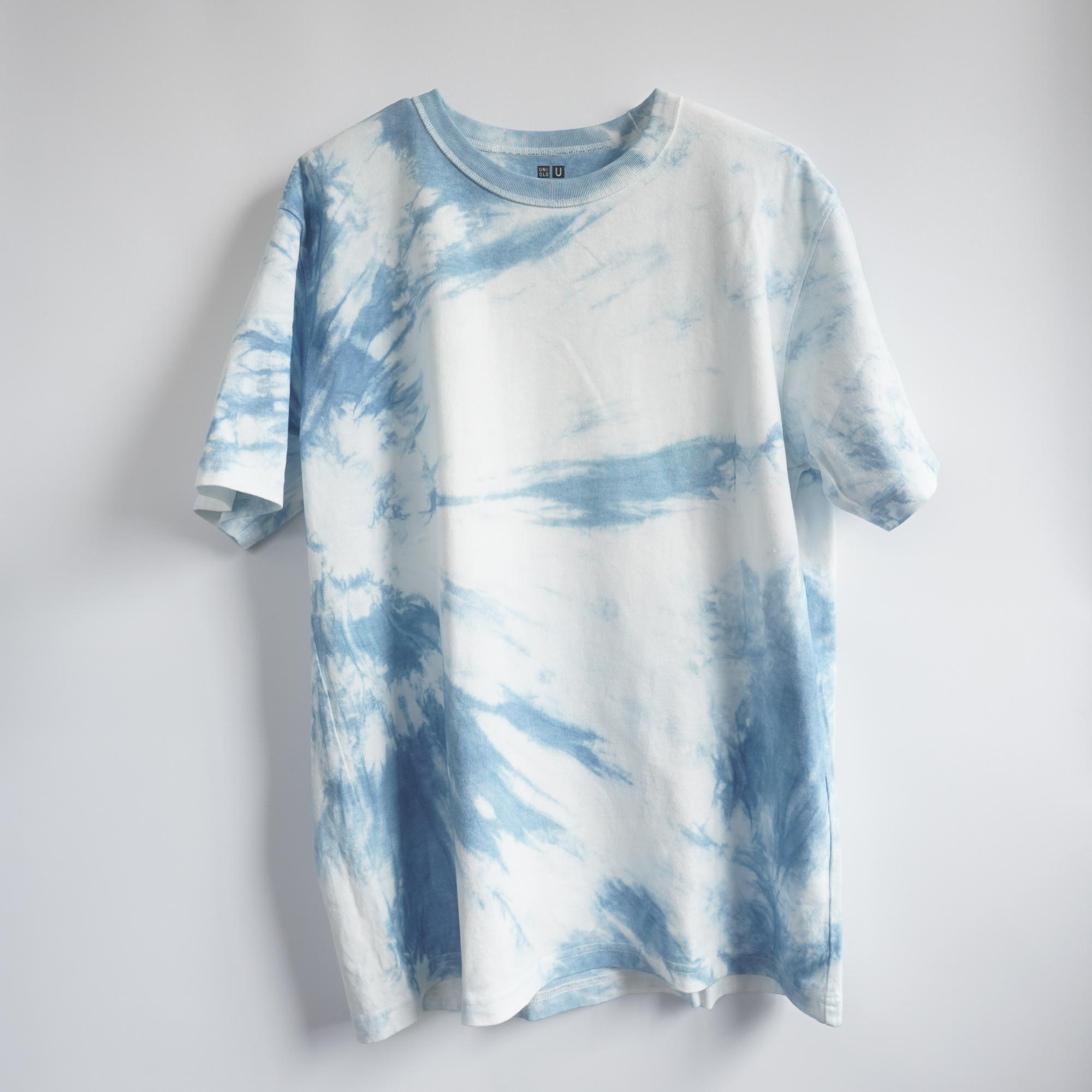 藍染クルーネックTシャツ・夏（半袖男女兼用XL）